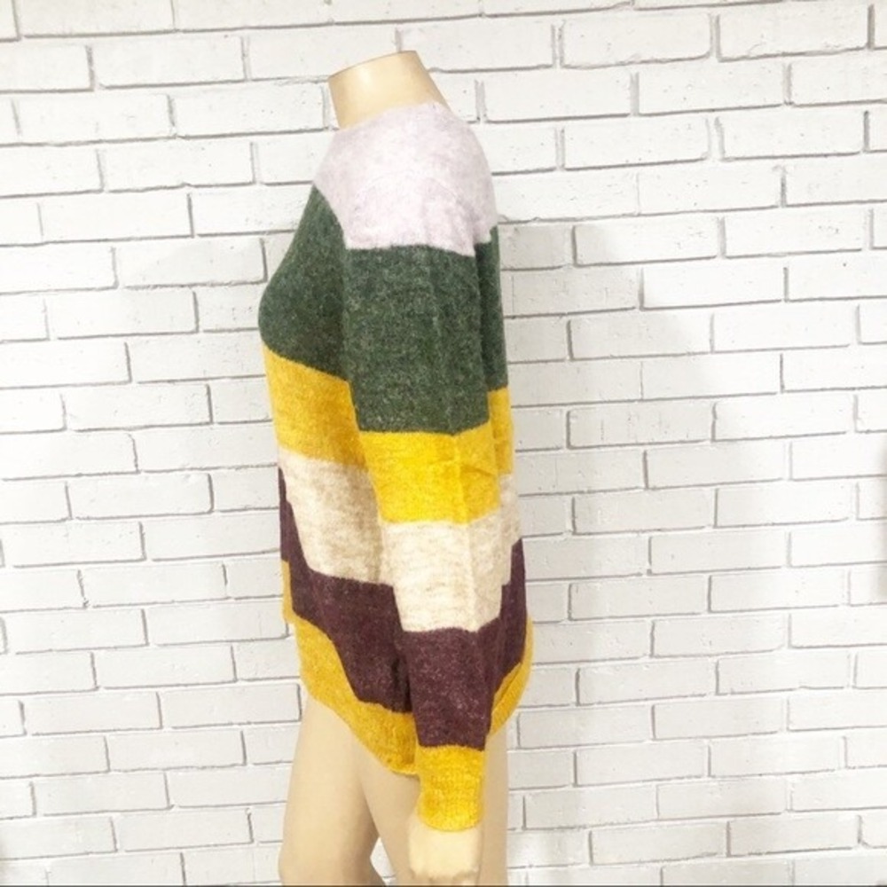 ONLY Womens Striped Alpaca Wool Blend Knit Pullover‎ Sweater Multicolor XL - Picture 7 of 9